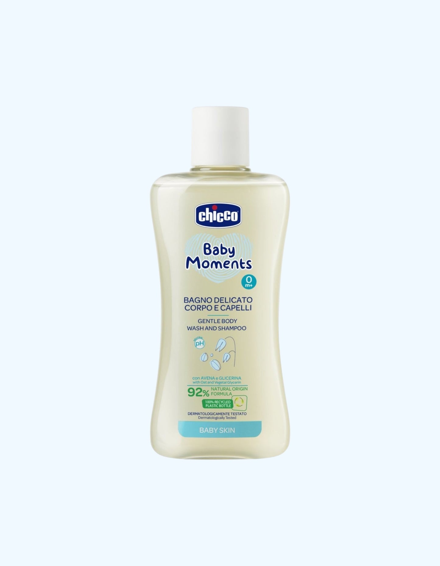 Chicco Baby Moments Нежная пена для тела и волос, 0+ мес., 200/500 мл