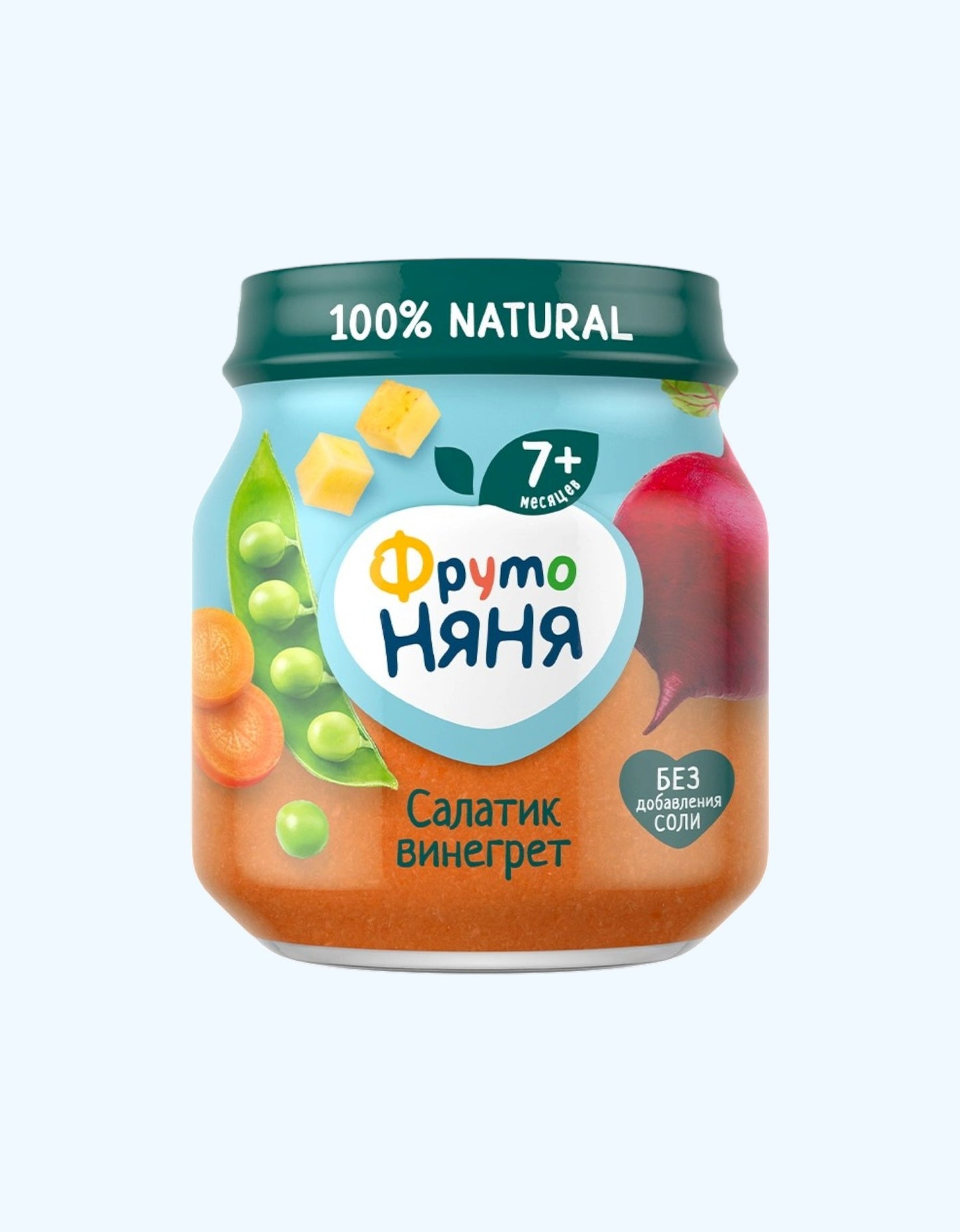 ФрутоНяня Пюре овощефруктовое, салатик винегрет, 7+ мес., 110 г