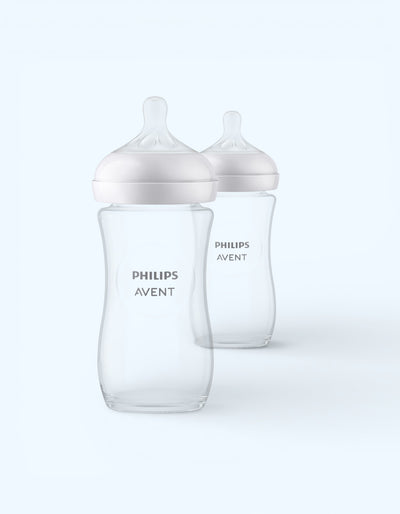 Avent Natural Response Детские бутылочки, стеклянные, средний поток, 2 шт., 3-6 мес., 240 мл