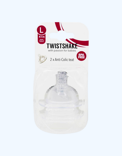 Twistshake Соска для бутылочки антиколиковая, L 4+ мес., 2 шт