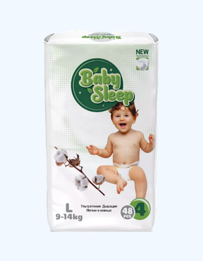 Baby Sleep 4 Подгузники, 9-14 кг, 23/48 шт