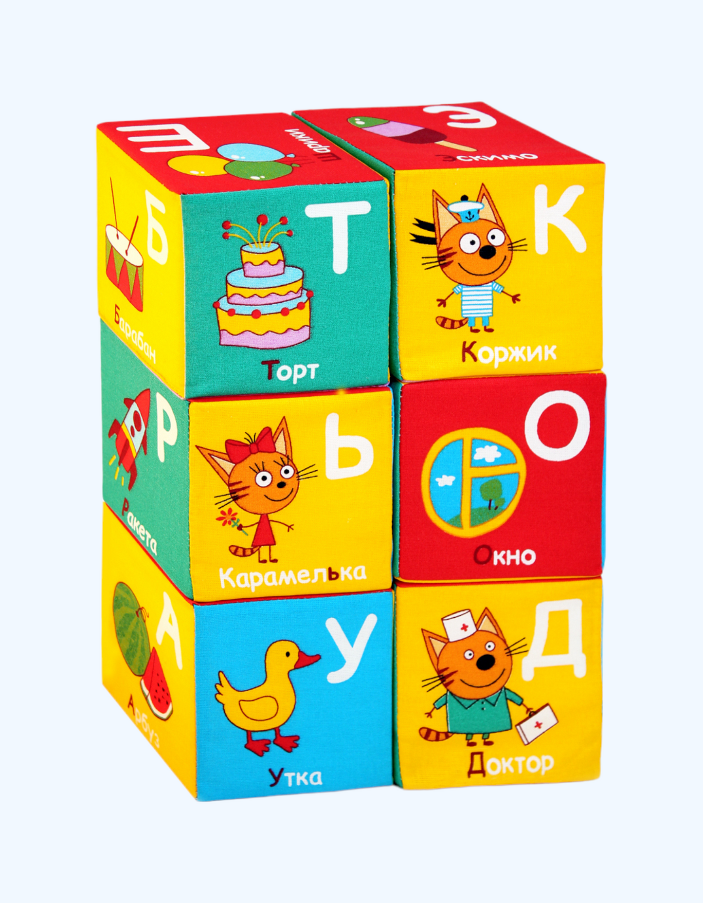 Мякиши Мягкие игрушки кубики, 1+ лет, 6 шт