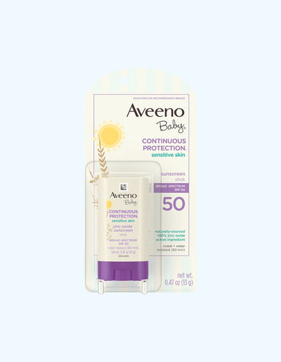 Aveeno Kids Quyoshdan himoya qiluvchi yuqori himoya tayoqchasi, suvga chidamli, SPF 50, 13g