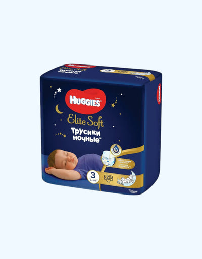 Huggies Elite Soft 3 Подгузники-трусики, ночные, 6-11 кг, 23 шт