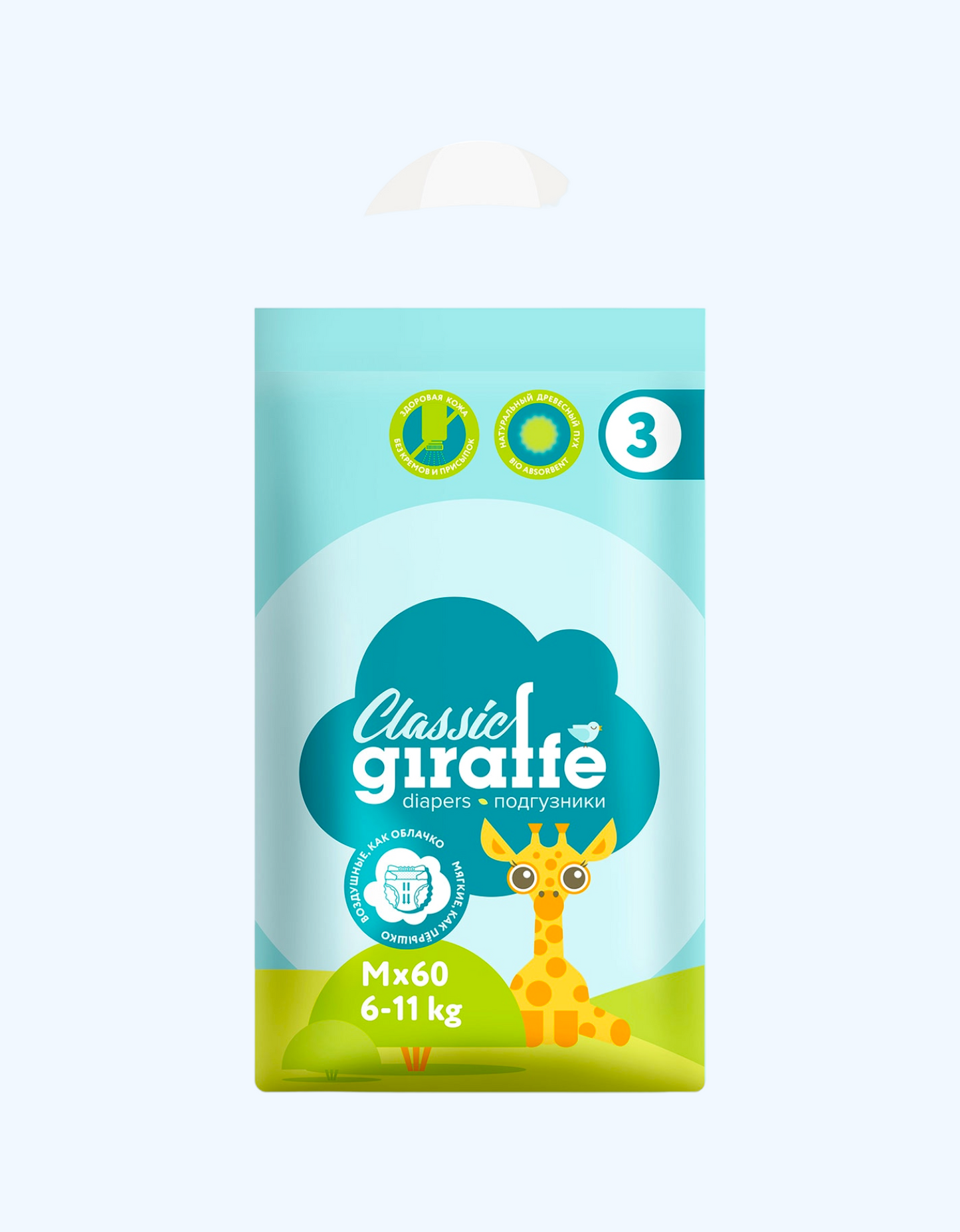 Lovular tagliklar GIRAFFE classic, M, 6-11 kg, 60 dona