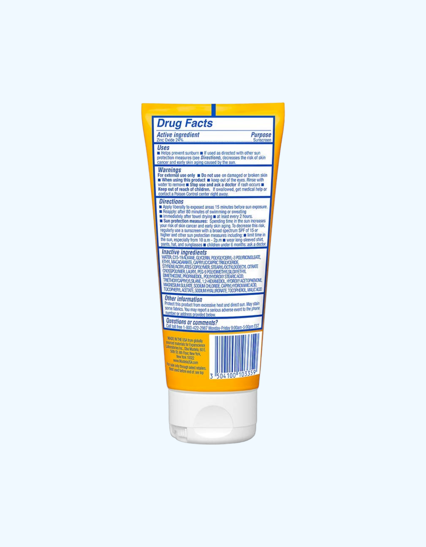 Mustela Солнцезащитный лосьон с высокой степенью защиты, водостойкий, SPF 50+, 100 мл