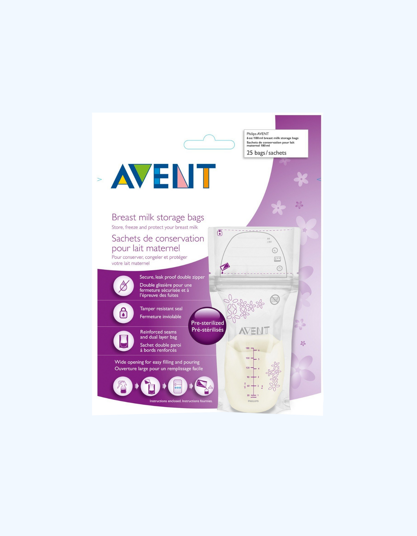 Avent Пакеты для хранения грудного молока, 25 шт