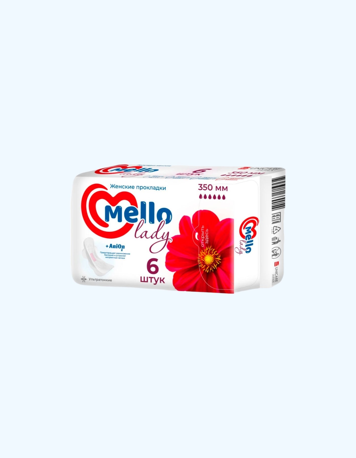 MELLO Lady Прокладки, 350мм., 6 капель, 6 шт