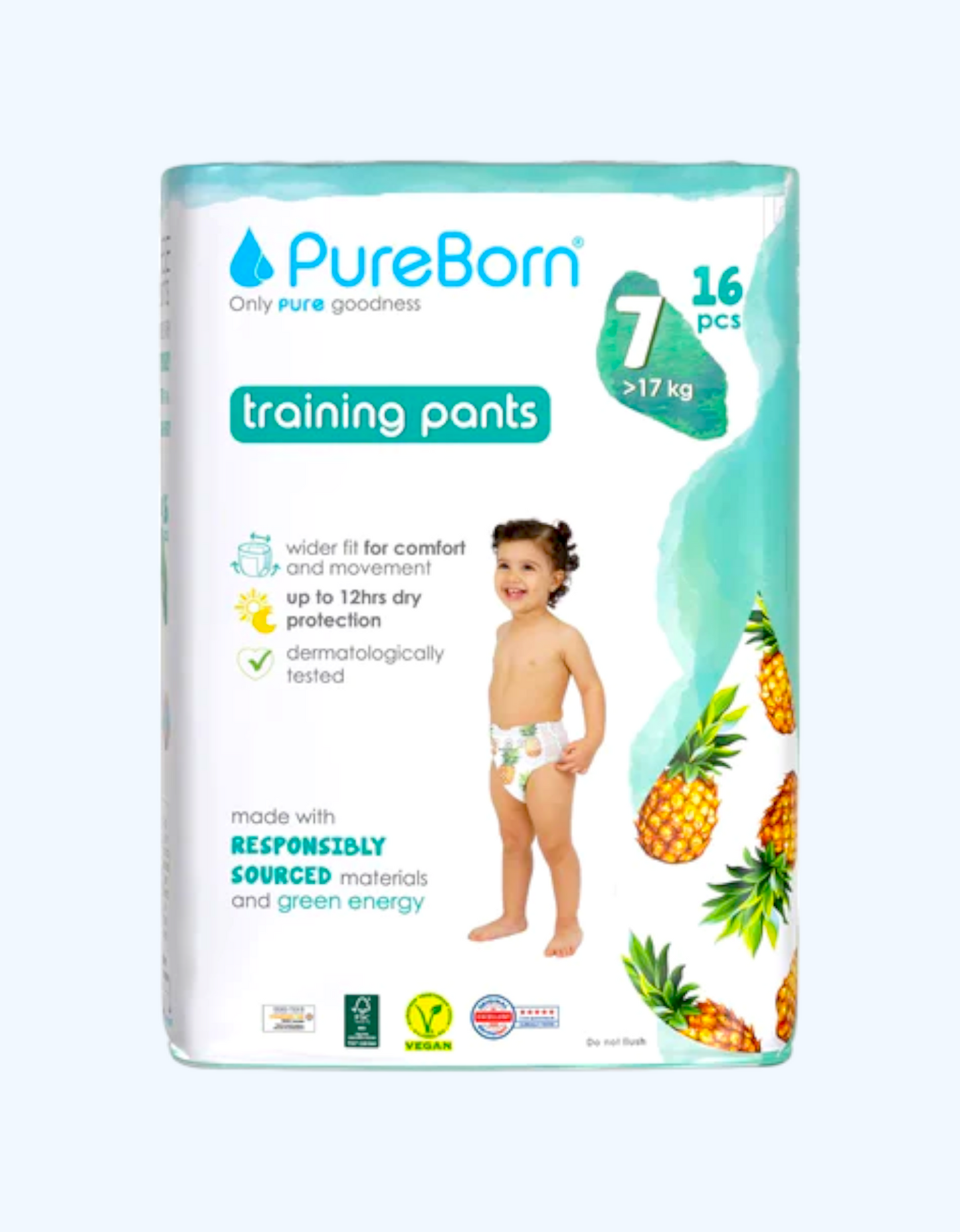 PureBorn 7 Panty tagliklari, 18+ kg, 16/32/64 dona