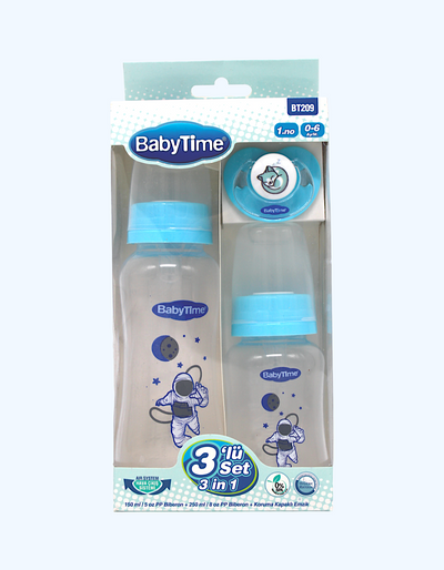 Baby Time Подарочный набор бутылочки и пустышки 3в1