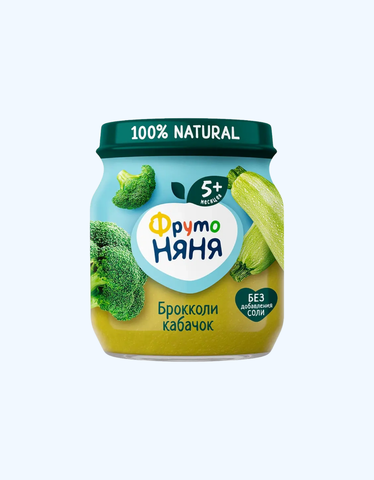 ФрутоНяня Пюре, капуста брокколи и кабачок, 5+ мес., 110 г