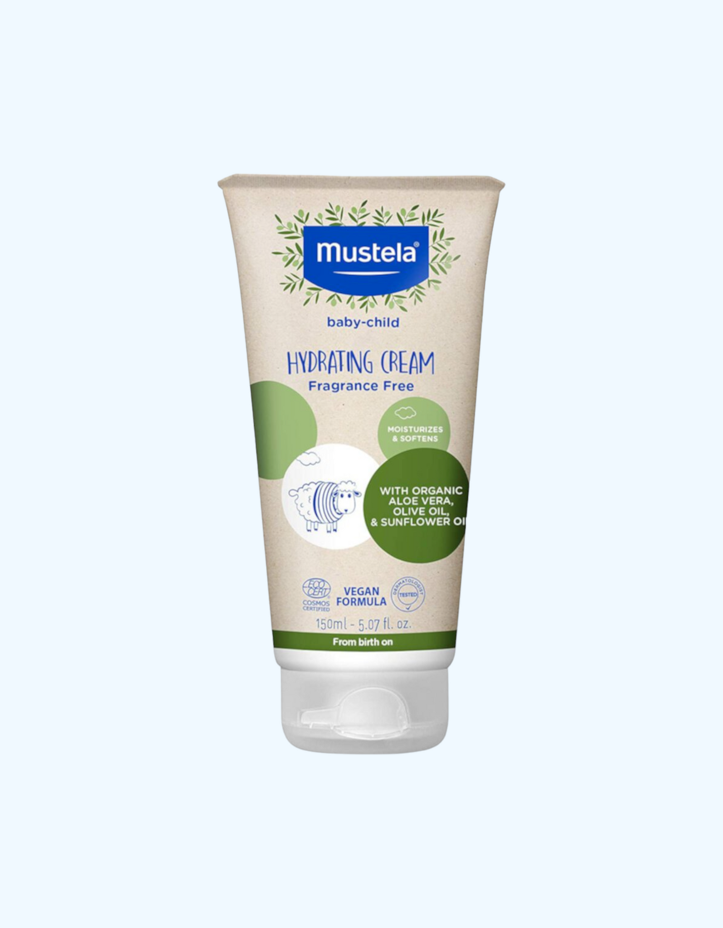 Mustela Увлажняющий крем с оливковым маслом и алоэ, 150 мл