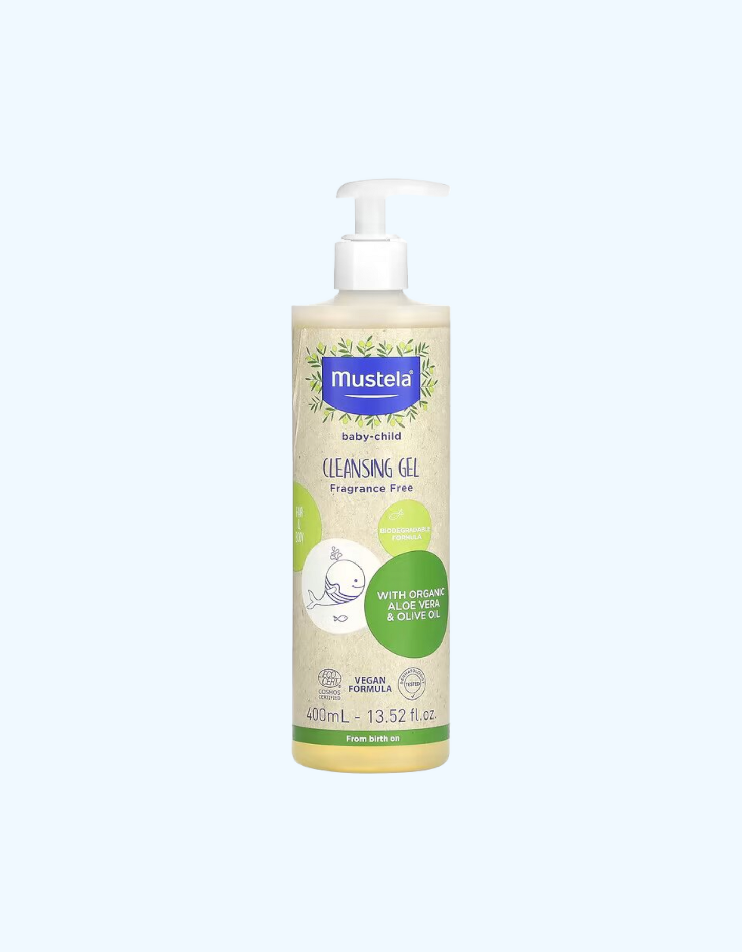 Mustela Очищающий гель для волос и тела, 400 мл