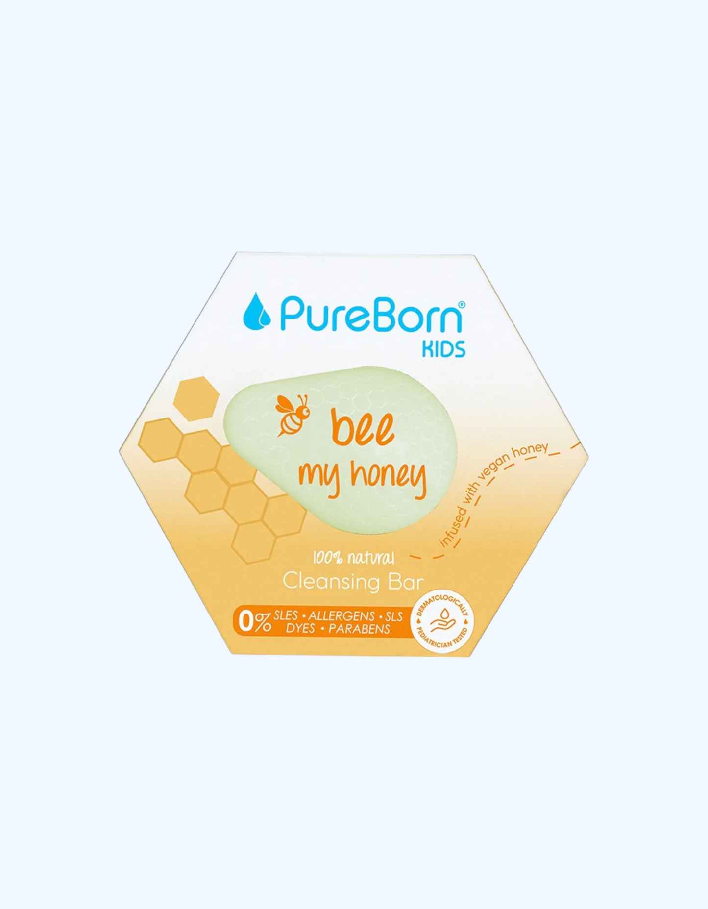 PureBorn Kids vegan asalli chaqaloq sovuni "Bee My Honey", 100 gr