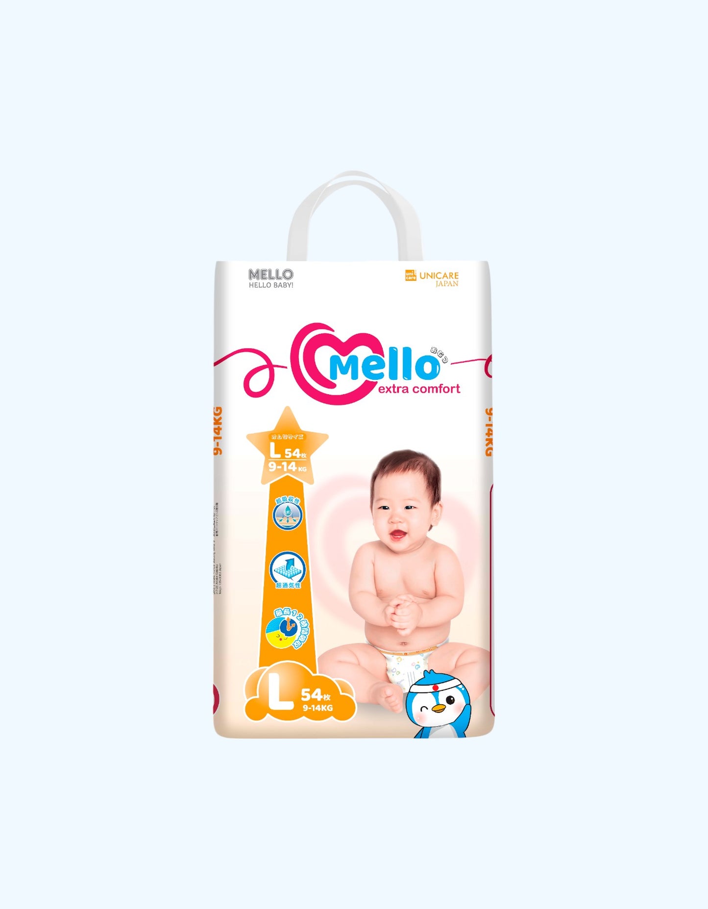 Mello tagliklari, L, 9-14 kg, 54 dona