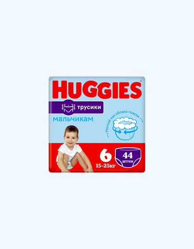 Huggies Трусики-подгузники 6, мальчики, 15-25 кг, 44  шт