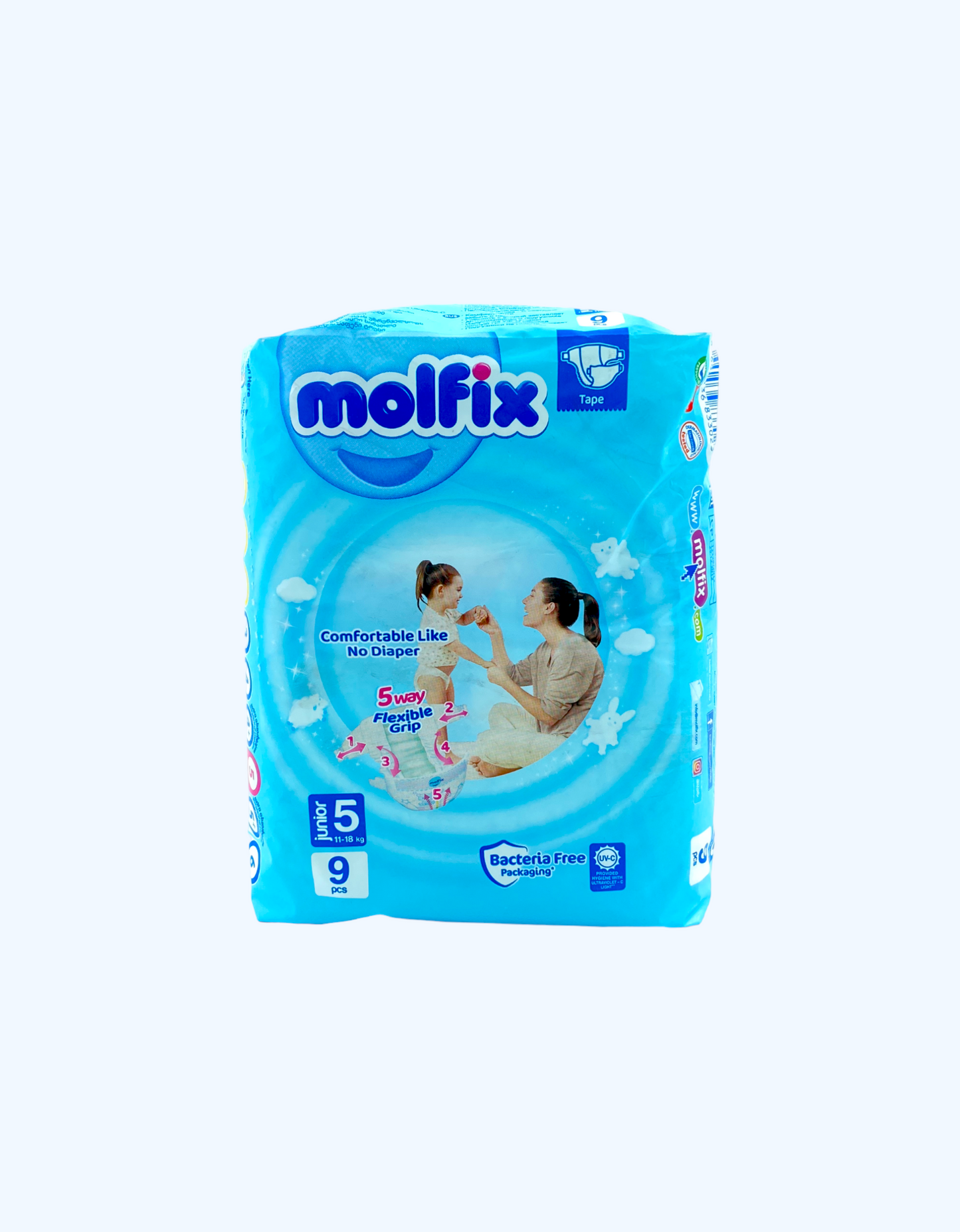 Molfix tagliklari kichik № 5 (11-18 kg), 9 dona.