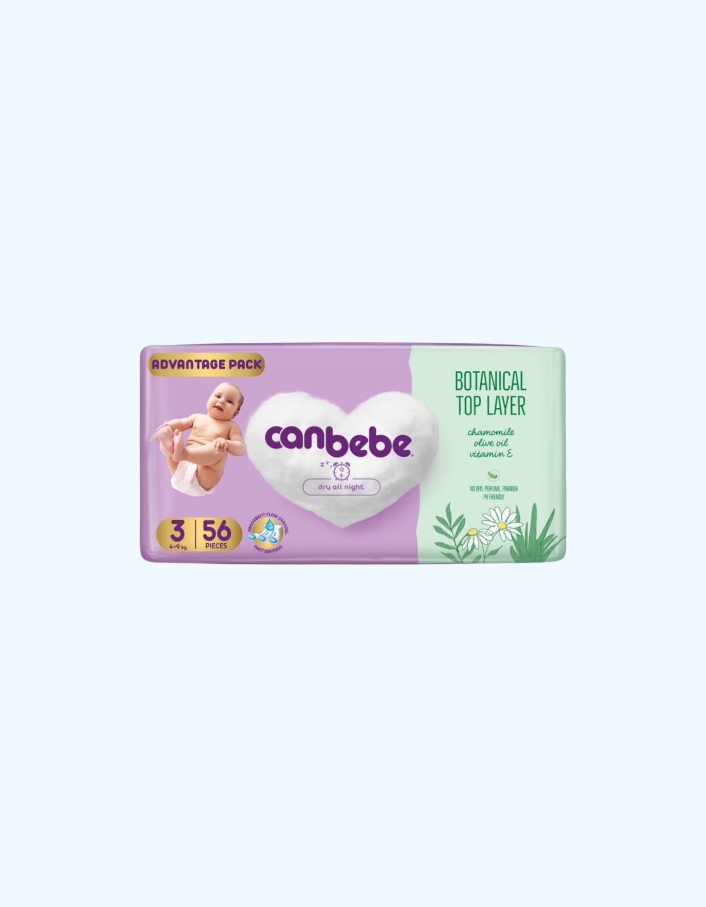 Canbebe Подгузники, M, 4-9 кг, 56 шт