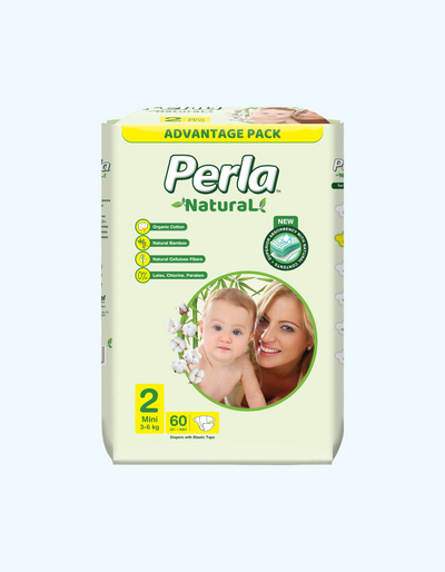 Perla Natural 2 Подгузники, Mini, 3-6 кг, 60 шт