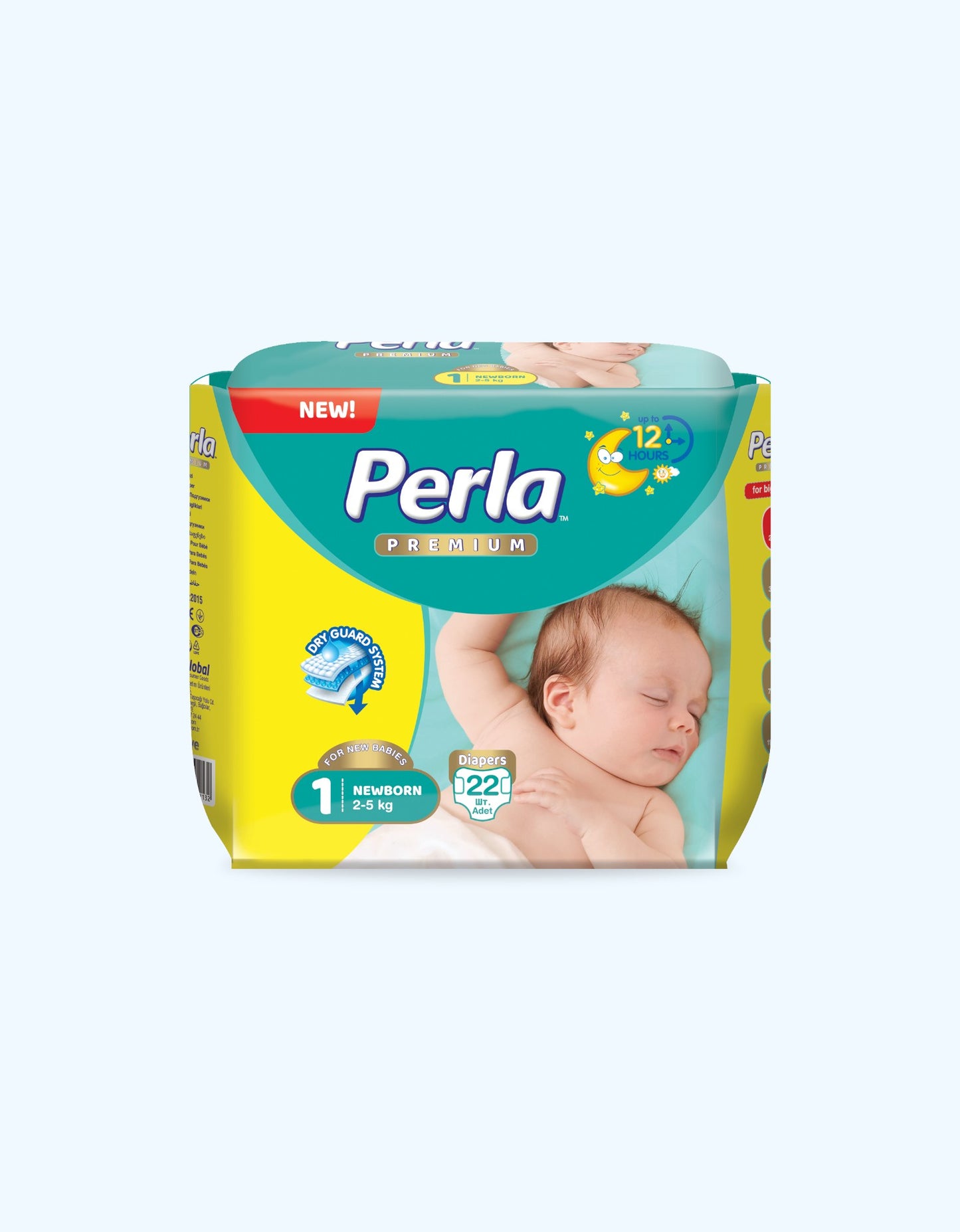 Perla Premium 1 Подгузники, Eco NB, 2-5 кг, 22 шт