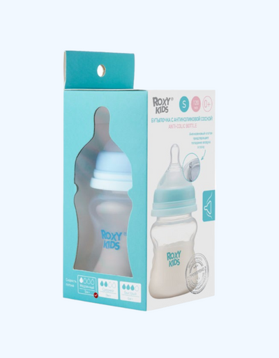 Kolikka qarshi nipelli Roxy Kids shishasi, 120/160/260 ml., 0+ oy.