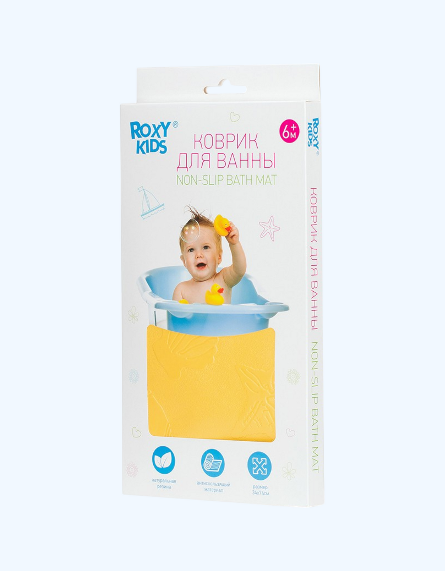 Roxy Kids sirg'anishga qarshi kauchuk hammom tagligi, 6+ oy.