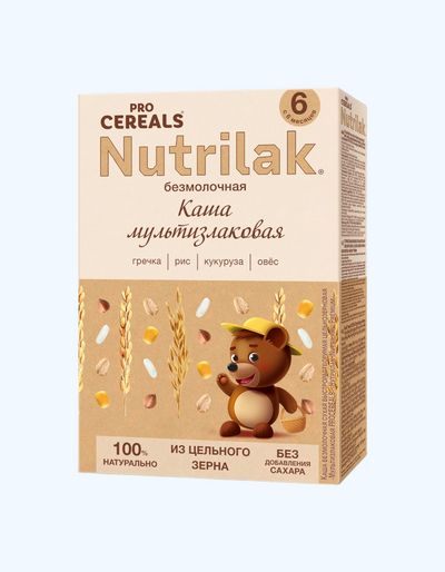 Nutrilak Premium Sutsiz ko'p donli bo'tqa, 6 oydan boshlab, 200 gr.