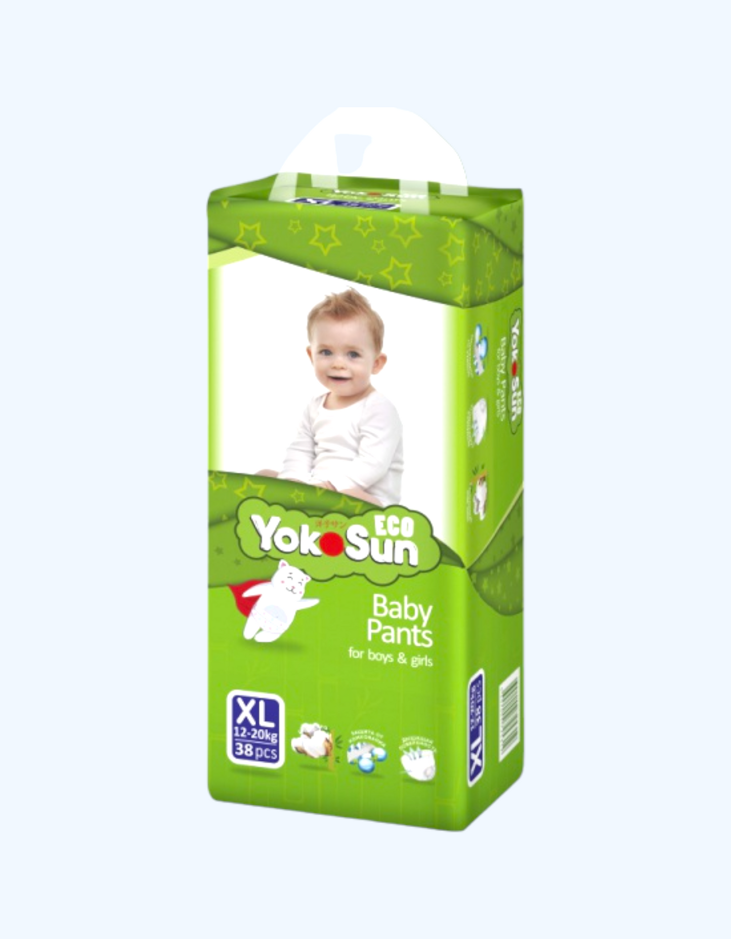 YokoSun Eco taglik-külot o'lchami XL (12-20 kg) 38 dona 