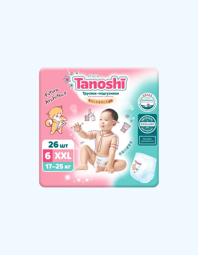 Tanoshi Подгузники-трусики, XXL, 17-25 кг, 26 шт