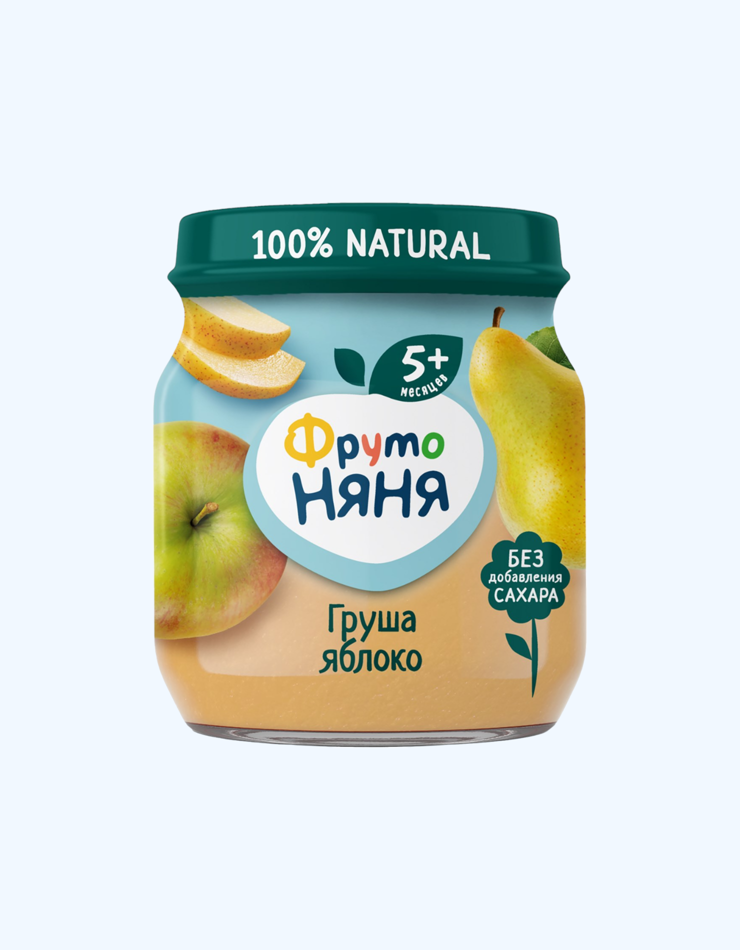 ФрутоНяня Пюре, яблоко, груша, 5+ мес., 100 г – Chado