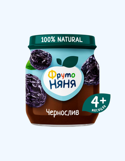 ФрутоНяня Пюре, чернослив, 4+ мес., 100 г