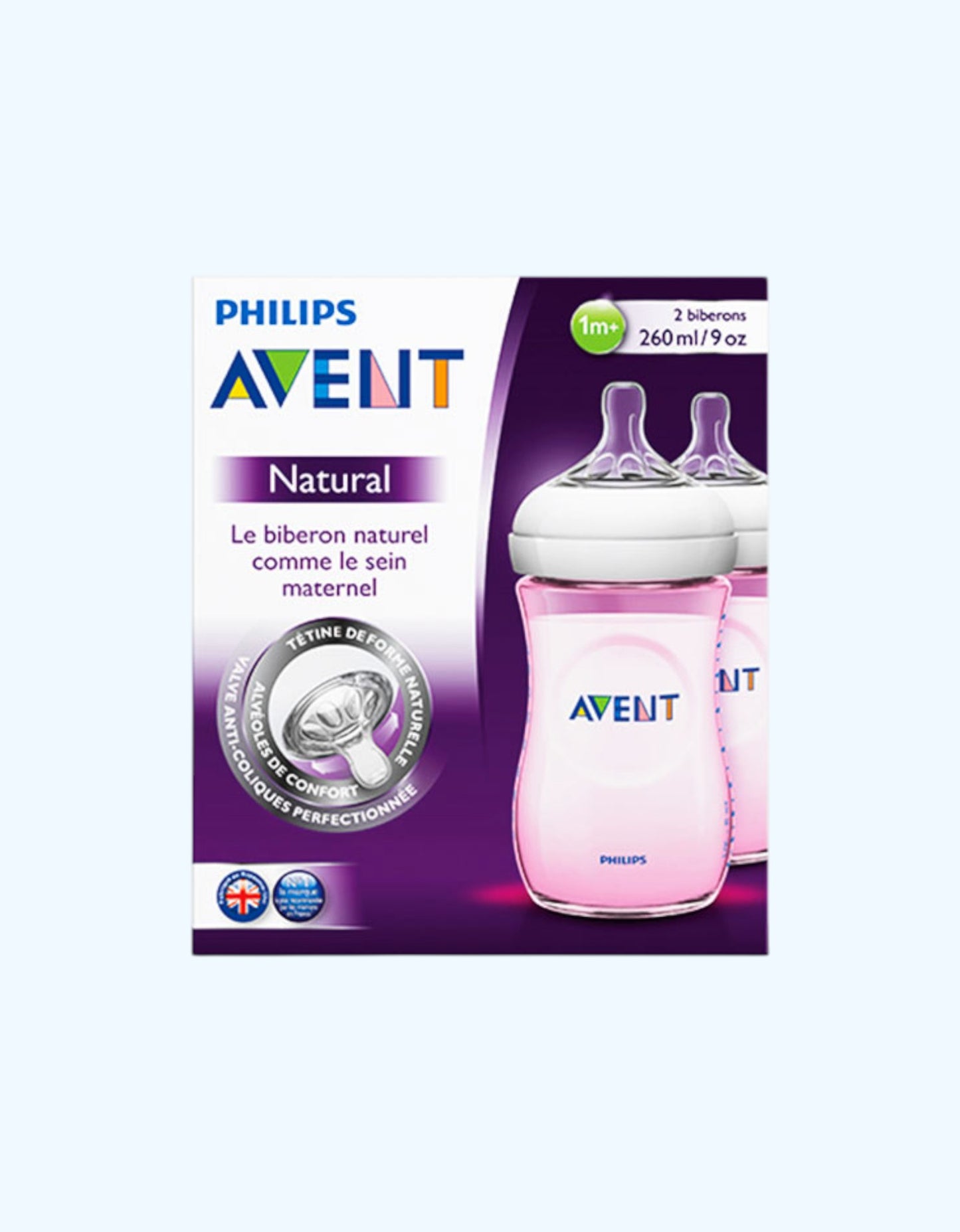 Avent Natural Response Детские бутылочки, медленный поток, 2 шт., 0-3 мес., 260 мл
