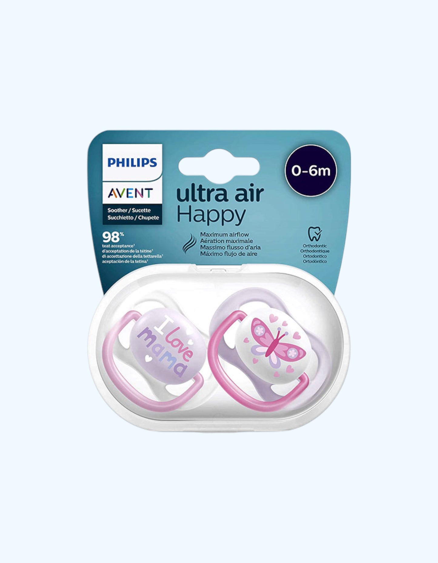 Avent Пустышки серии Ultra Air, 0-6 мес.