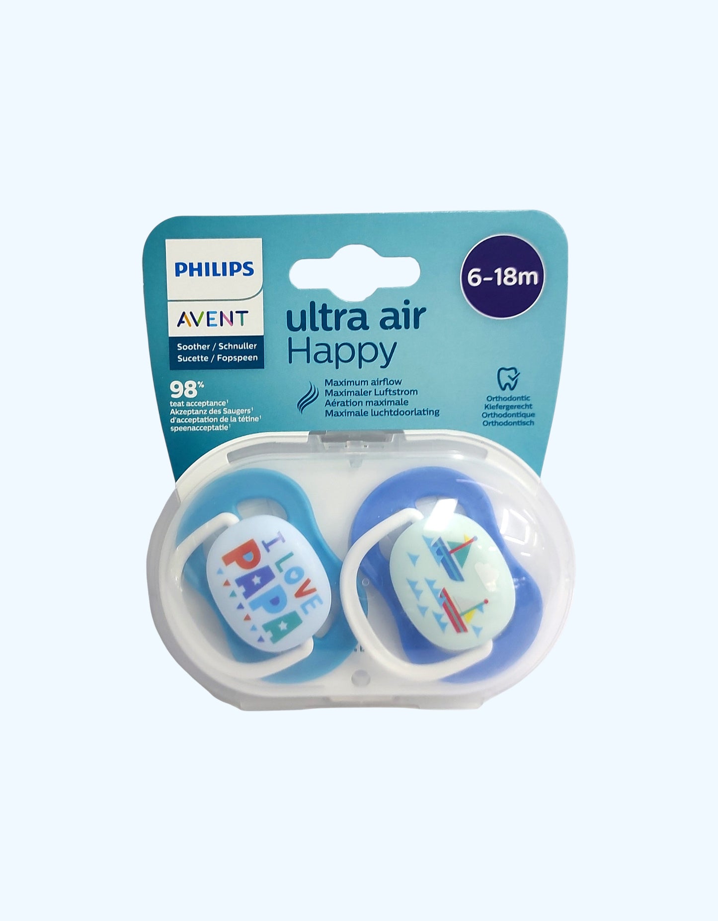 Avent Пустышки серии Ultra Air Nighttime, 6-18 мес.