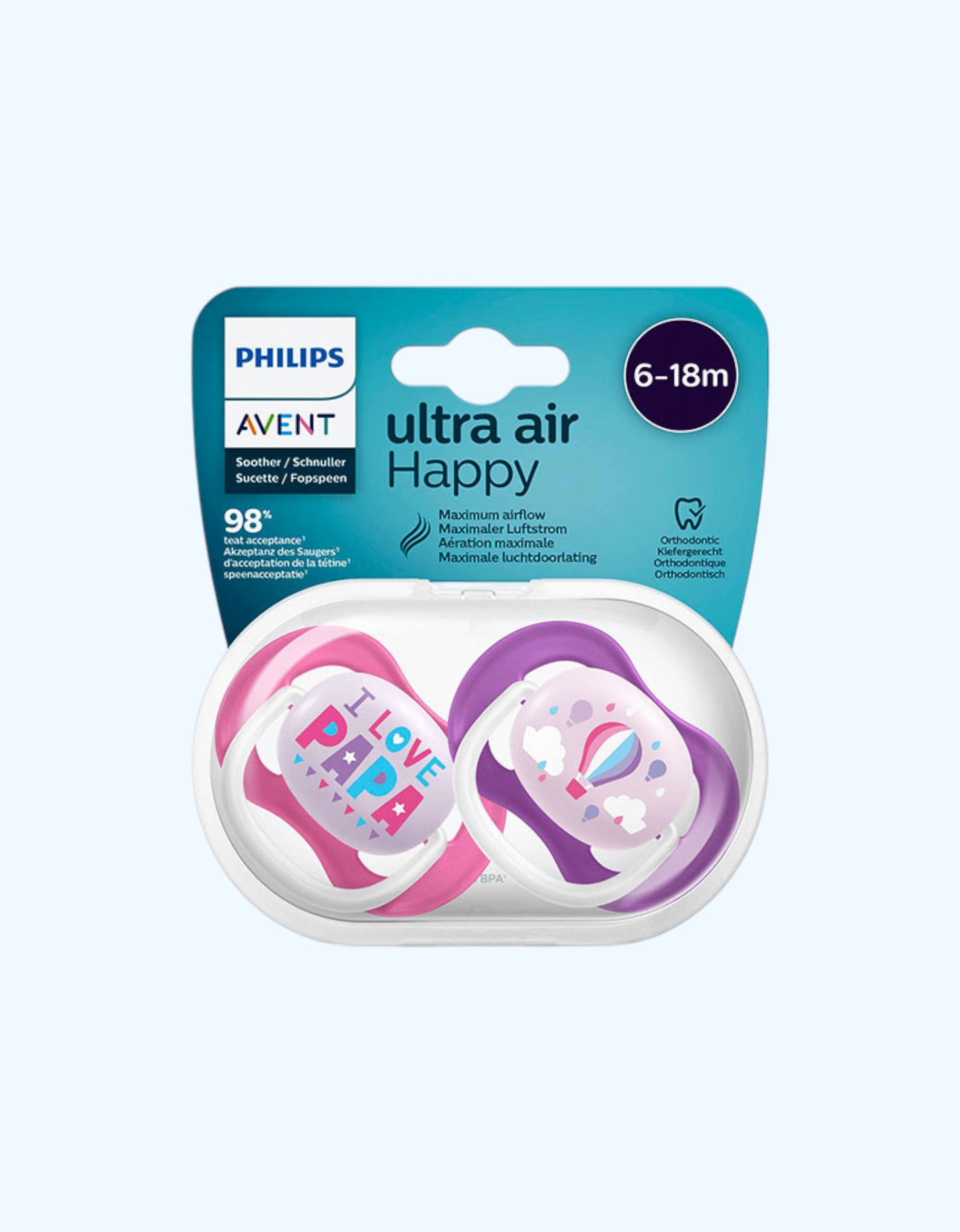 Avent Пустышки серии Ultra Air, 6-18 мес.