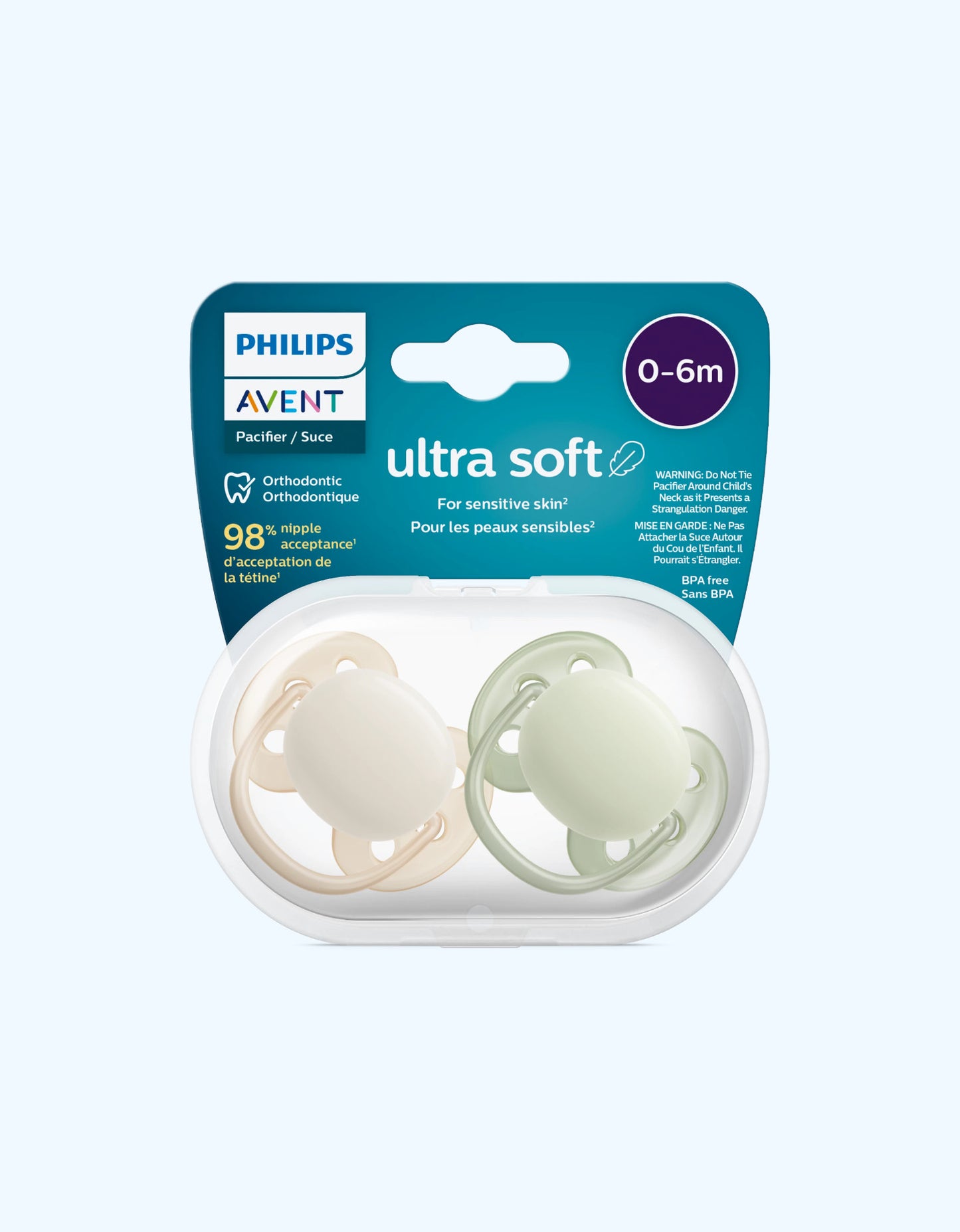 Avent Пустышки серии Ultra Soft, 0-6 мес.