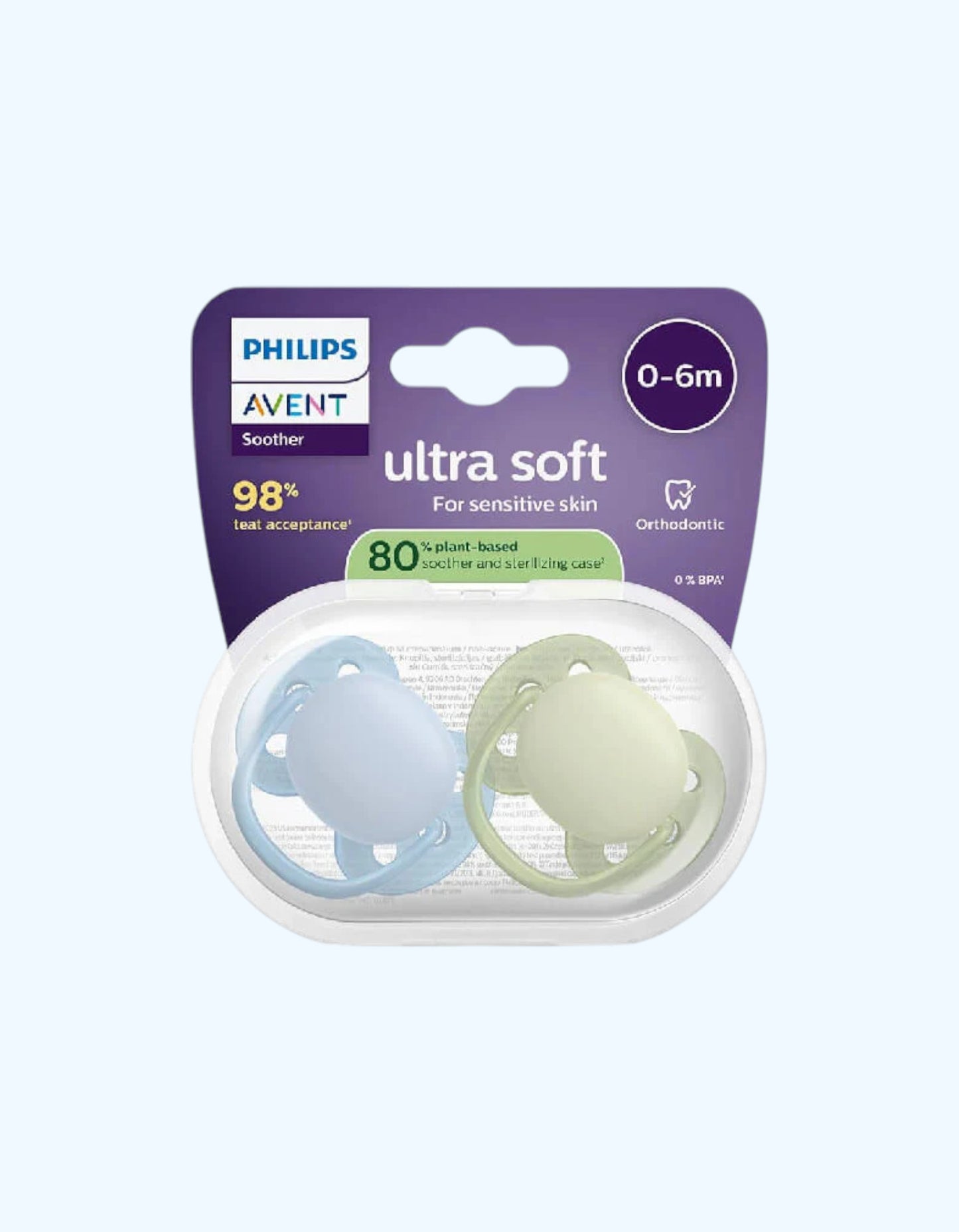 Avent Пустышки серии Ultra Soft, 0-6 мес.