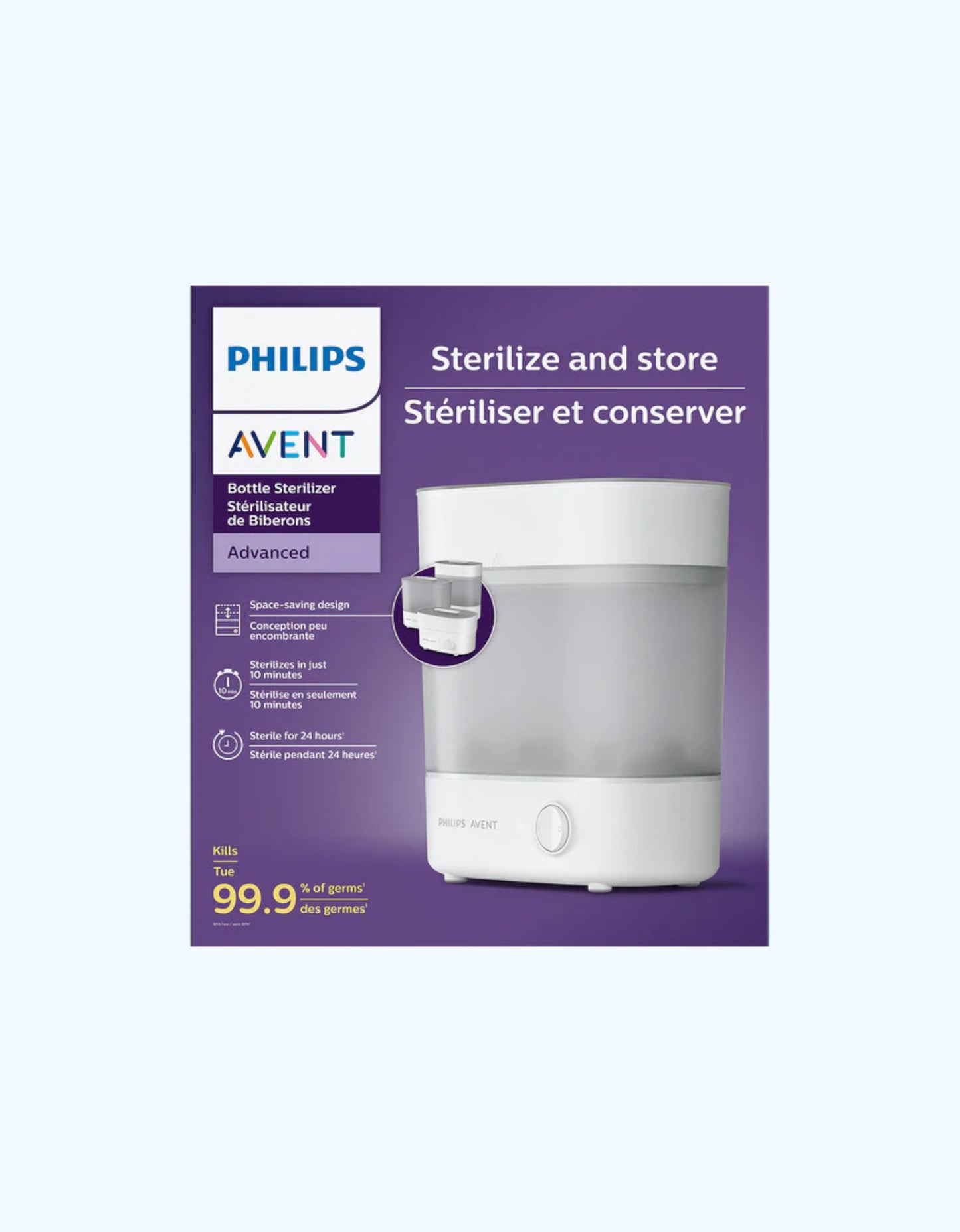 Avent Bolalar kichik shishalari va soxta narsalar uchun sterilizator