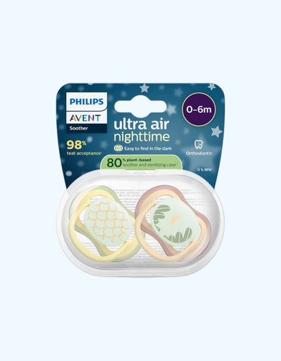 Avent Пустышки серии Ultra Air Nighttime, 0-6 мес.