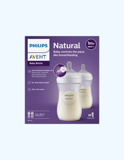 Avent Natural Response Детские бутылочки, средний поток, 2 шт., 3-6 мес., 260 мл