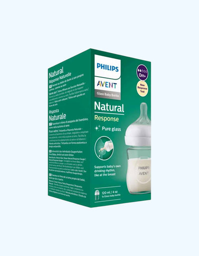Avent Natural Response Детская бутылочка, стеклянная, медленный поток, 0-3 мес., 120 мл