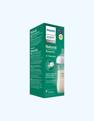 Avent Natural Response Детская бутылочка, стеклянная, средний поток, 3-6 мес., 240 мл
