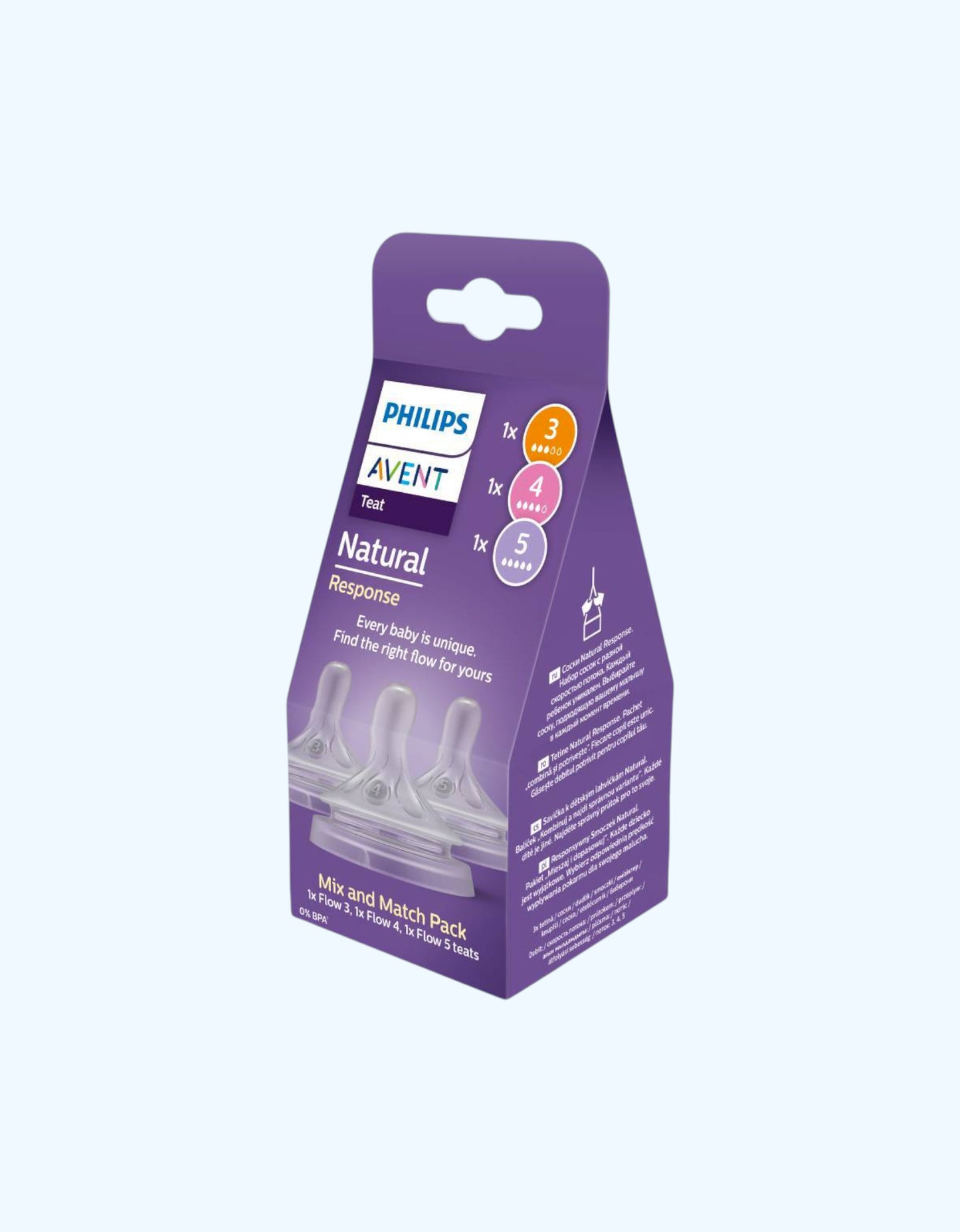 Avent Natural Response Набор сосок с разной скоростью потока, 3 шт