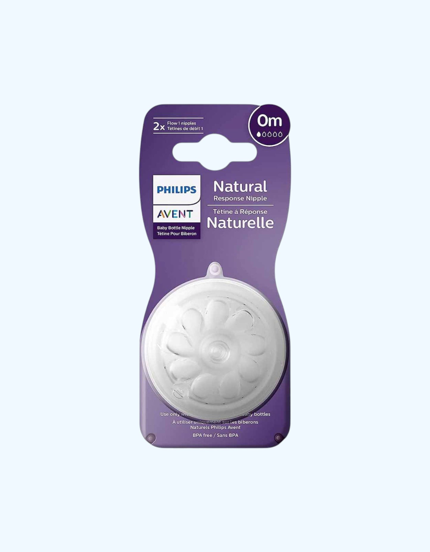 Avent Natural Response Kichik shishalar uchun titsaklar, juda sekin oqim, 2 dona, 0+ oy