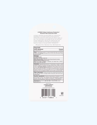 Aveeno Kids Quyoshdan himoya qiluvchi yuqori himoya tayoqchasi, suvga chidamli, SPF 50, 13g