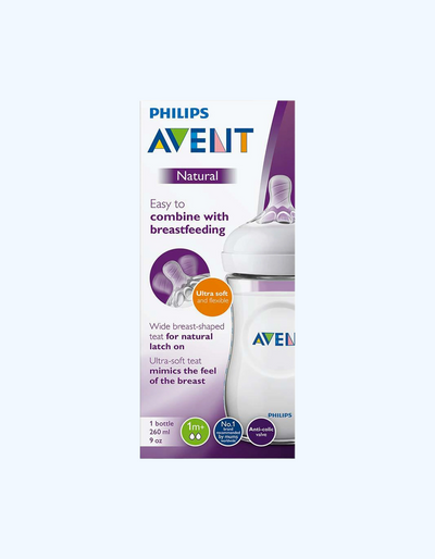 Avent Бутылочка для кормления серии Natural, 1+ мес., 260 мл