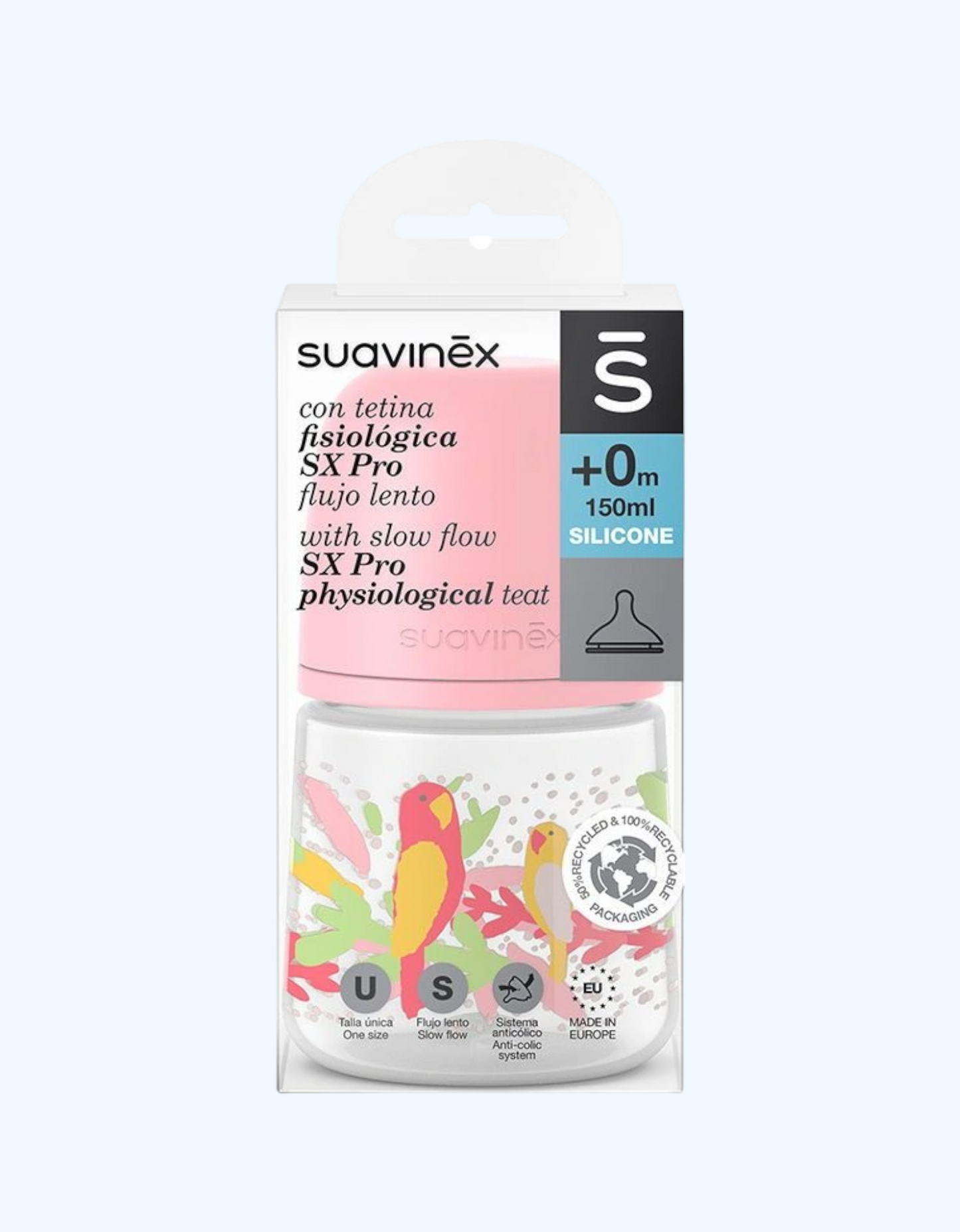 Suavineks shishasi SX Pro, fiziologik, 0+ oy, 150 ml