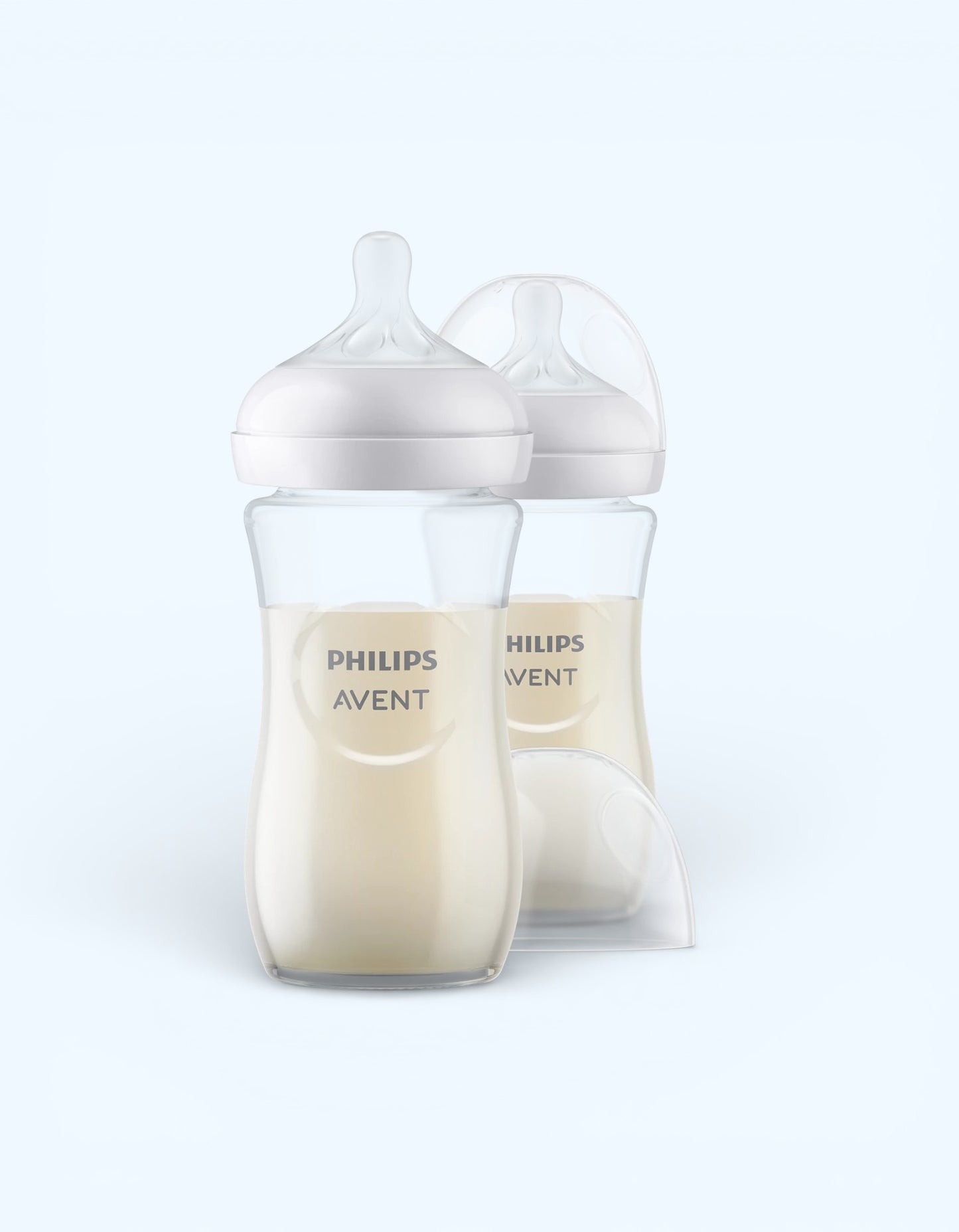 Avent Natural Response Детские бутылочки, стеклянные, средний поток, 2 шт., 3-6 мес., 240 мл