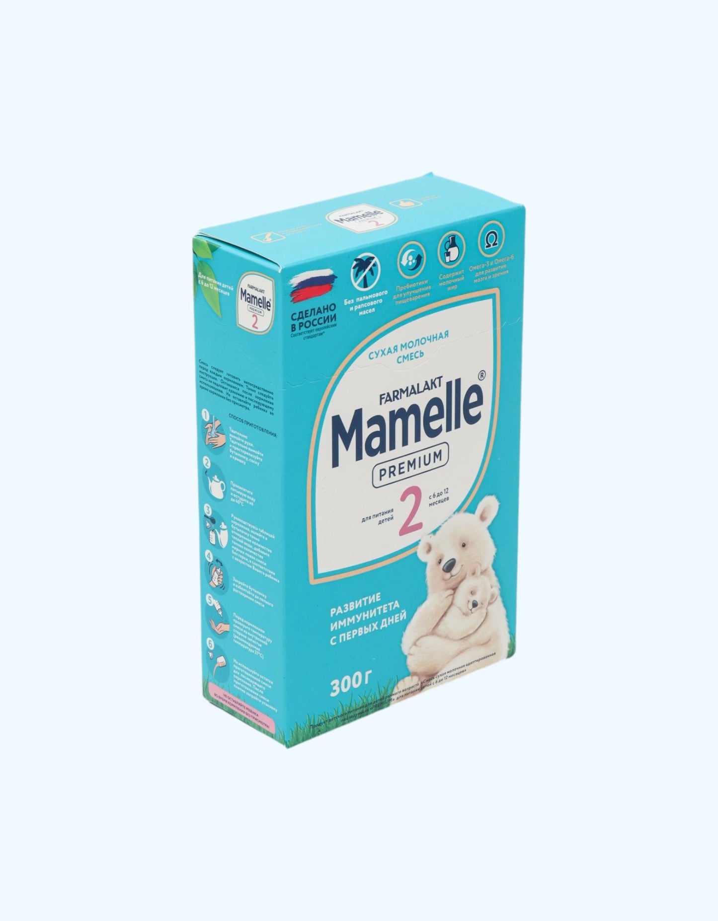 Mamelle Premium 2, 6-12 oy, moslashtirilgan keyingi quruq sut formulasi, 300 g