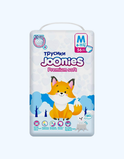 JOONIES Трусики Premium Soft, M (6-11 кг), 56 шт